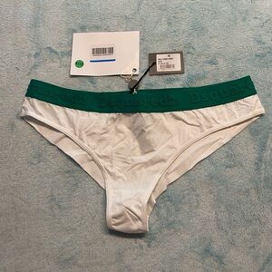 Dsquared2 White with Green Logo Waistband Stretch Brief Underwear NWT